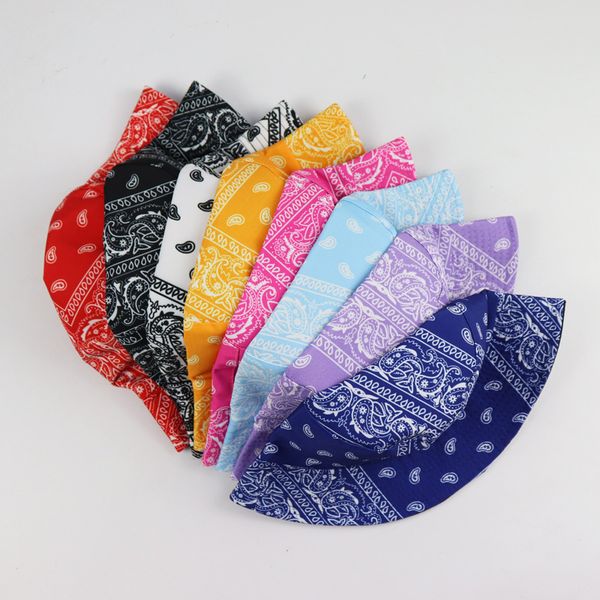 two side wear woman paisley bandana bucket hat reversible fisherman cap cool cycling hunting foldable sunhat artist dancing 88 w2, Blue;gray
